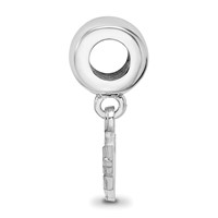 Sterling Silver Rhodium-plated LogoArt University of South Florida U-s-f Small Dangle Bead Charm view 2