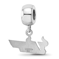 Sterling Silver Rhodium-plated LogoArt University of South Florida U-s-f Small Dangle Bead Charm view 5