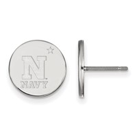 Sterling Silver Rhodium-plated LogoArt US Naval Academy Small Disc Post Earrings view 1