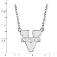 Sterling Silver Rhodium-plated LogoArt University of Virginia Large Pendant Necklace, 18" view 2