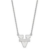 Sterling Silver Rhodium-plated LogoArt University of Virginia Large Pendant Necklace, 18" view 1