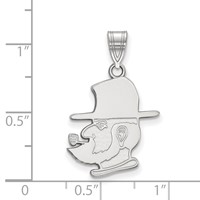 Sterling Silver Rhodium-plated LogoArt Appalachian State University Mountaineer Large Pendant view 2