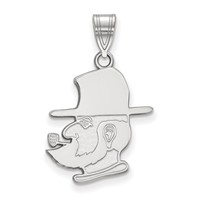 Sterling Silver Rhodium-plated LogoArt Appalachian State University Mountaineer Large Pendant view 1