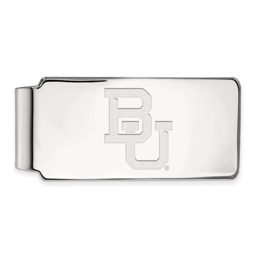 Sterling Silver Rhodium-plated LogoArt Baylor University Bears Money Clip