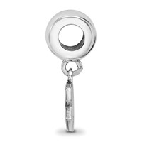 Sterling Silver Rhodium-plated Nhl LogoArt Montreal Canadiens Extra Small Dangle Bead Charm view 2
