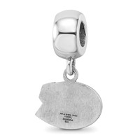 Sterling Silver Rhodium-plated Nhl LogoArt Montreal Canadiens Extra Small Dangle Bead Charm view 5