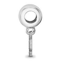 Sterling Silver Rhodium-plated Nhl LogoArt Washington Capitals Extra Small Dangle Bead Charm view 2