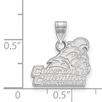 Sterling Silver Rhodium-plated LogoArt Coastal Carolina University Chanticleers Small Pendant view 2