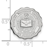 Sterling Silver Rhodium-plated LogoArt Central Michigan University Crest Lapel Pin view 3