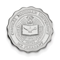 Sterling Silver Rhodium-plated LogoArt Central Michigan University Crest Lapel Pin view 1