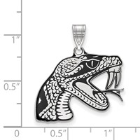 Sterling Silver Rhodium-plated LogoArt Florida a and M University Rattler Large Enameled Pendant view 2