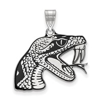 Sterling Silver Rhodium-plated LogoArt Florida a and M University Rattler Large Enameled Pendant view 1