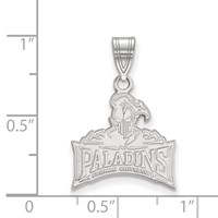 Sterling Silver Rhodium-plated LogoArt Furman University Paladins Medium Pendant view 2