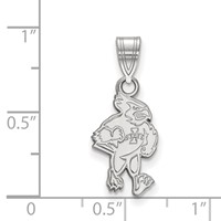 Sterling Silver Rhodium-plated LogoArt Iowa State University Cardinal Medium Pendant view 2