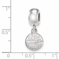Sterling Silver Rhodium-plated Nhl LogoArt New York Islanders Extra Small Dangle Bead Charm view 4