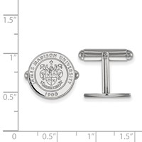 Sterling Silver Rhodium-plated LogoArt James Madison University Crest Cuff Links view 2
