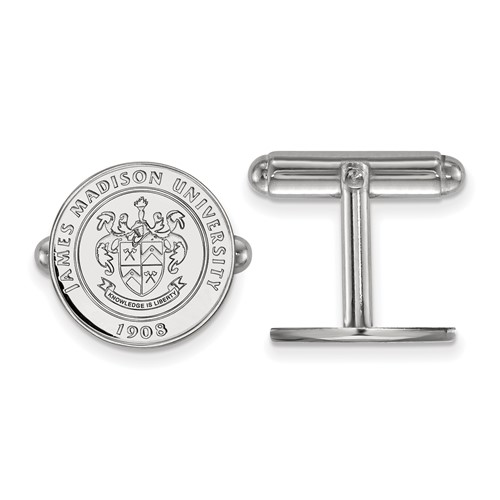 Sterling Silver Rhodium-plated LogoArt James Madison University Crest Cuff Links