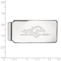 Sterling Silver Rhodium-plated LogoArt Longwood University Horse Money Clip view 2