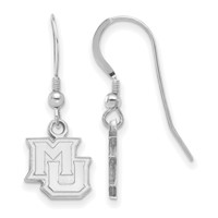 Sterling Silver Rhodium-plated LogoArt Marquette University M-u Extra Small Dangle Wire Earrings view 1