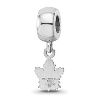 Sterling Silver Rhodium-plated Nhl LogoArt Toronto Maple Leafs Extra Small Dangle Bead Charm view 5