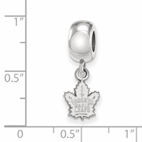 Sterling Silver Rhodium-plated Nhl LogoArt Toronto Maple Leafs Extra Small Dangle Bead Charm view 4