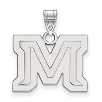Sterling Silver Rhodium-plated LogoArt Montana State University Letter M Medium Pendant view 1