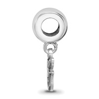 Sterling Silver Rhodium Plated Major League Baseball LogoArt Baltimore Orioles Extra Small Dangle Bead view 2
