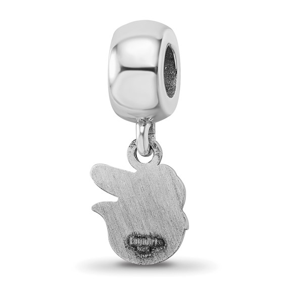 Sterling Silver Rhodium Plated Major League Baseball LogoArt Baltimore Orioles Extra Small Dangle Bead