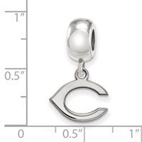 Sterling Silver Rhodium Plated Major League Baseball LogoArt Cincinnati Reds Dangle Bead view 4