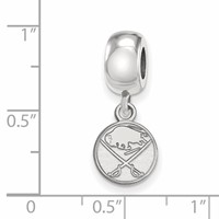 Sterling Silver Rhodium-plated Nhl LogoArt Buffalo Sabres Extra Small Dangle Bead view 3