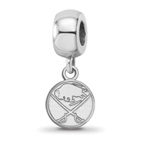Sterling Silver Rhodium-plated Nhl LogoArt Buffalo Sabres Extra Small Dangle Bead view 1