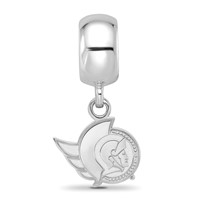 Sterling Silver Rhodium-plated Nhl LogoArt Ottawa Senators Extra Small Dangle Bead Charm view 2