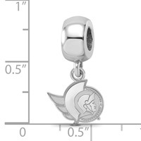 Sterling Silver Rhodium-plated Nhl LogoArt Ottawa Senators Extra Small Dangle Bead Charm view 3