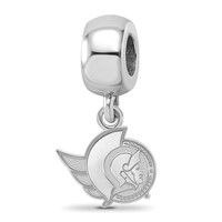 Sterling Silver Rhodium-plated Nhl LogoArt Ottawa Senators Extra Small Dangle Bead Charm view 1