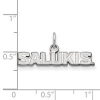 Sterling Silver Rhodium-plated LogoArt Southern Illinois University Salukis Extra Small Pendant view 2