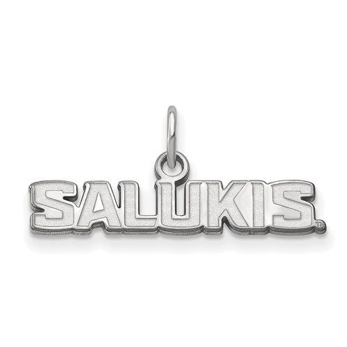 Sterling Silver Rhodium-plated LogoArt Southern Illinois University Salukis Extra Small Pendant