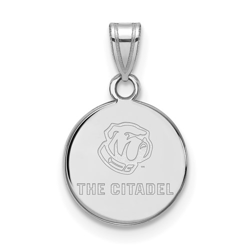 Sterling Silver Rh-plated LogoArt the Citadel Small Pendant