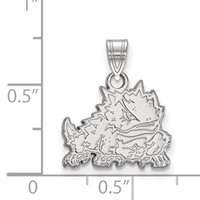 Sterling Silver Rhodium-plated LogoArt Texas Christian University Horned Frog Small Pendant view 2