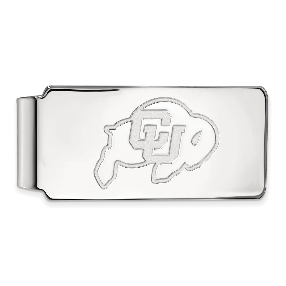 Sterling Silver Rhodium-plated LogoArt University of Colorado Buffalo Money Clip