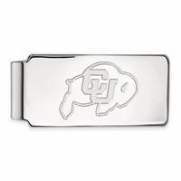 Sterling Silver Rhodium-plated LogoArt University of Colorado Buffalo Money Clip view 1