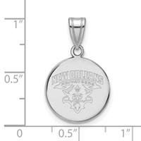 Sterling Silver Rhodium-plated LogoArt University of New Orleans U-n-o Medium Disc Pendant view 2