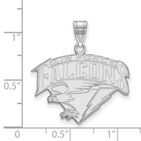 Sterling Silver Rhodium-plated LogoArt United States Air Force Academy Falcons Large Pendant view 2