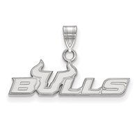 Sterling Silver Rhodium-plated LogoArt University of South Florida Bulls Small Pendant view 1