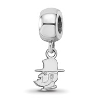 Sterling Silver Rhodium-plated LogoArt Appalachian State University Mountaineer Extra Small Dangle Bead Charm view 1