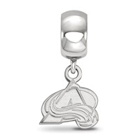 Sterling Silver Rhodium-plated Nhl LogoArt Colorado Avalanche Letter a Extra Small Dangle Bead view 2
