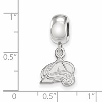 Sterling Silver Rhodium-plated Nhl LogoArt Colorado Avalanche Letter a Extra Small Dangle Bead view 3
