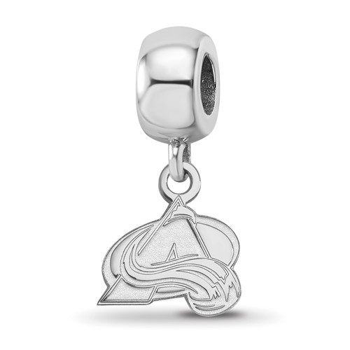 Sterling Silver Rhodium-plated Nhl LogoArt Colorado Avalanche Letter a Extra Small Dangle Bead