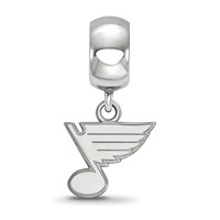 Sterling Silver Rhodium-plated Nhl LogoArt St. Louis Blues Extra Small Dangle Bead Charm view 2