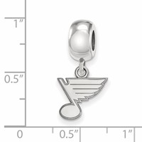 Sterling Silver Rhodium-plated Nhl LogoArt St. Louis Blues Extra Small Dangle Bead Charm view 3