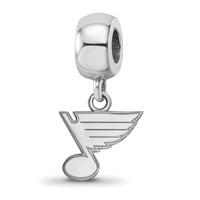 Sterling Silver Rhodium-plated Nhl LogoArt St. Louis Blues Extra Small Dangle Bead Charm view 1